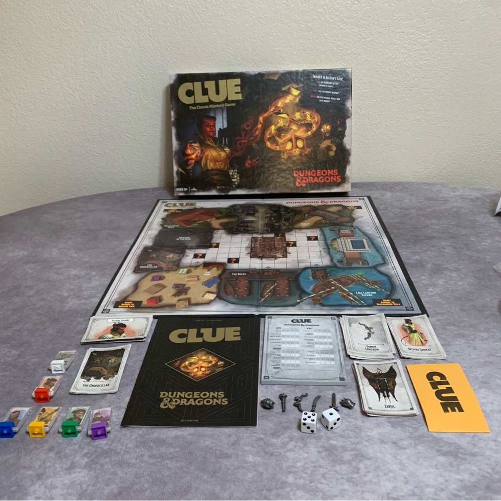 Dungeons & Dragons Hasbro Clue Classic Mystery Board Game 2019 Complete